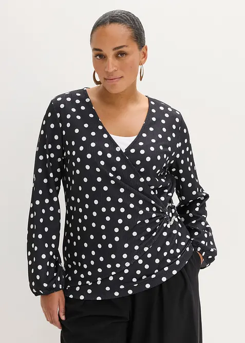 Langermet topp i strukturert jersey, bonprix