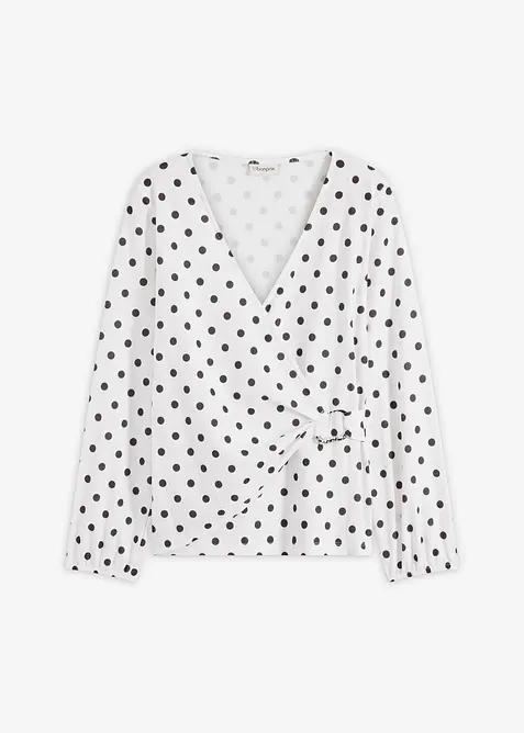 Langermet topp i strukturert jersey, bonprix