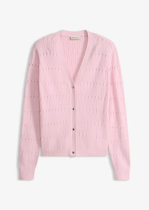 Finstrikket cardigan i viskosemiks, bonprix