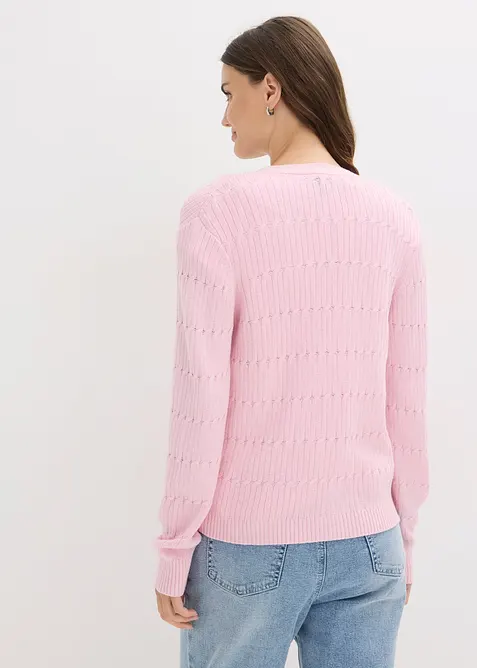 Finstrikket cardigan i viskosemiks, bonprix
