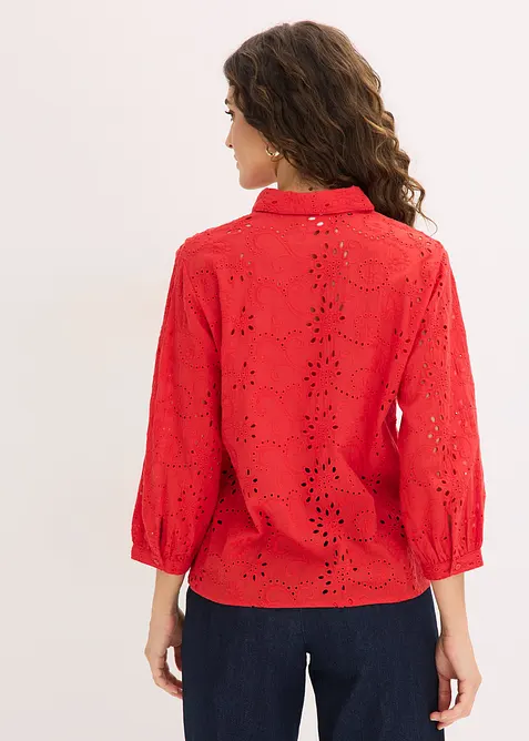 Bluse med hullbroderi, bonprix
