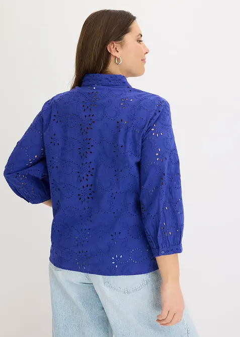 Bluse med hullbroderi, bonprix