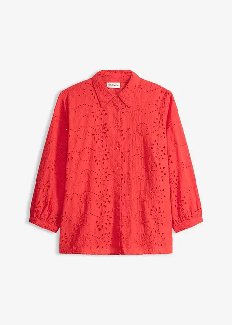 Bluse med hullbroderi, bonprix