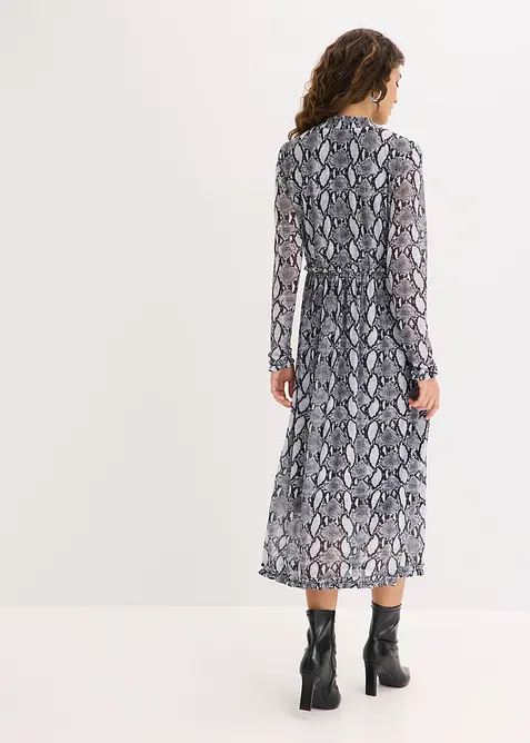 Midikjole i myk mesh, bonprix