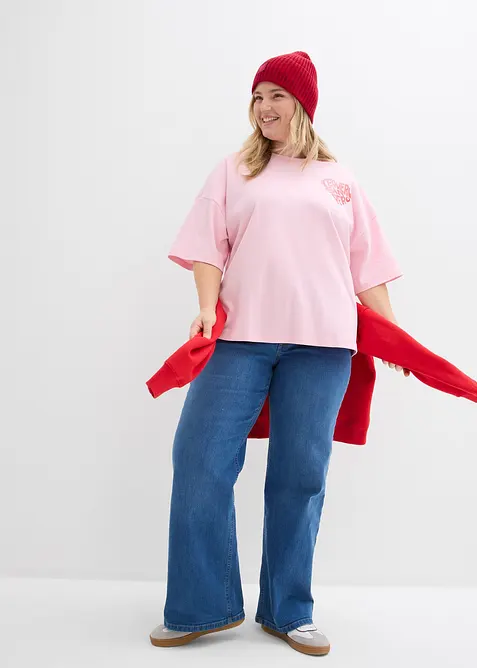 Boxy topp av formstabil bomull, bonprix