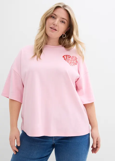 Boxy topp av formstabil bomull, bonprix