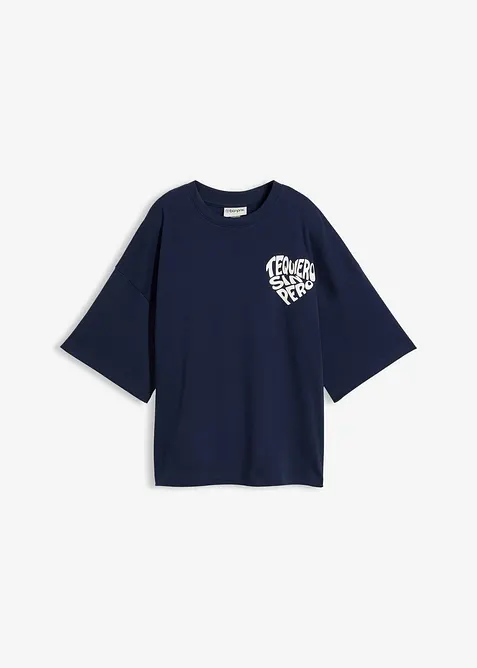 Boxy topp av formstabil bomull, bonprix