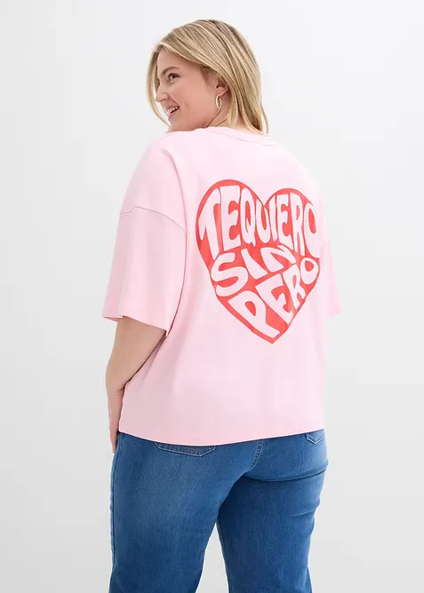 Boxy topp av formstabil bomull, bonprix