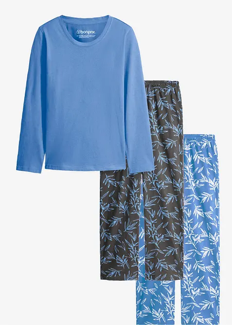 Pyjamas (3-delt sett) av ren bomull, bonprix