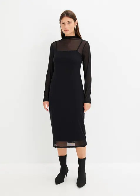 Jerseykjole med mesh, bonprix