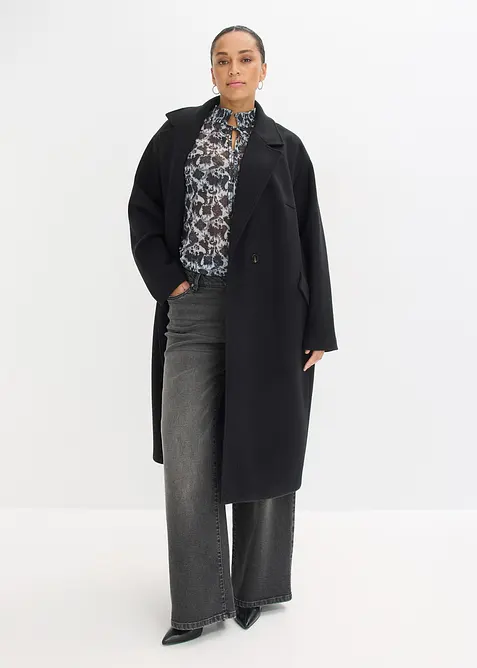 Langermet topp i lett mesh, bonprix