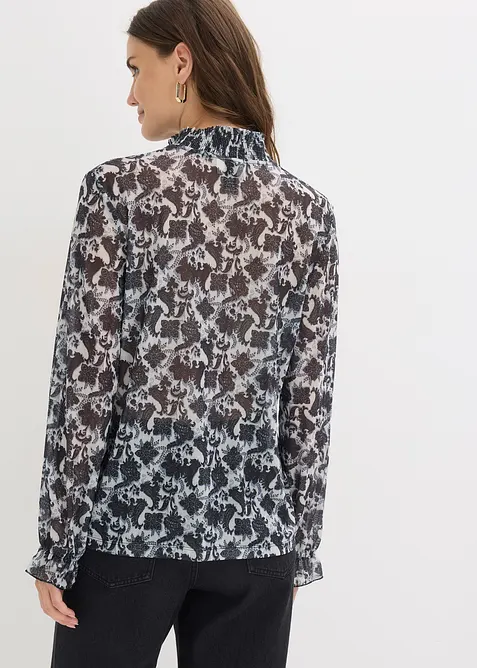 Langermet topp i lett mesh, bonprix