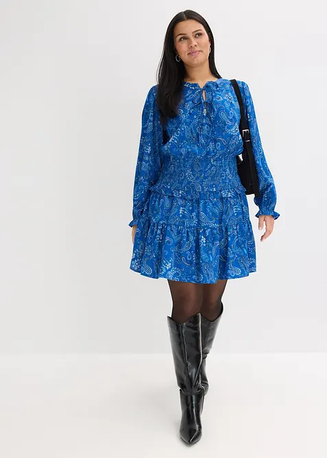 Minikjole i strukturert, kreppet materiale, bonprix