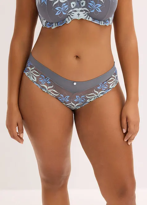 Hipstertruse med nydelige broderier, bonprix