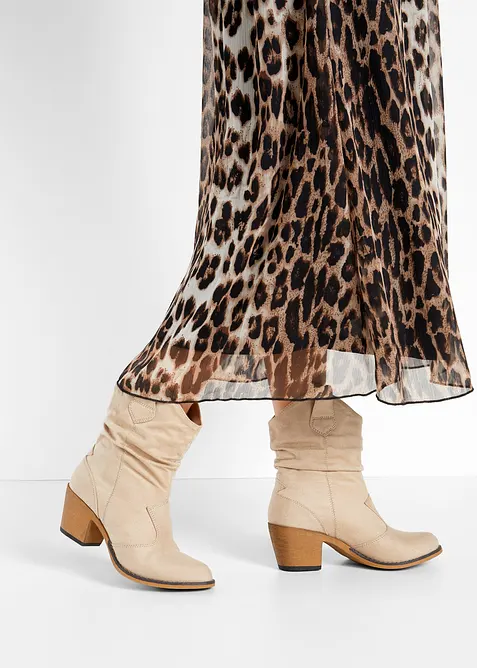 Cowboyboots med rynket skaft, bonprix