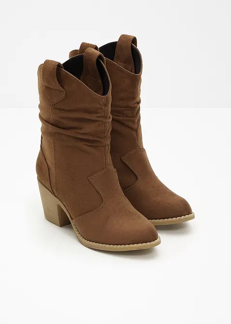 Cowboyboots med rynket skaft, bonprix