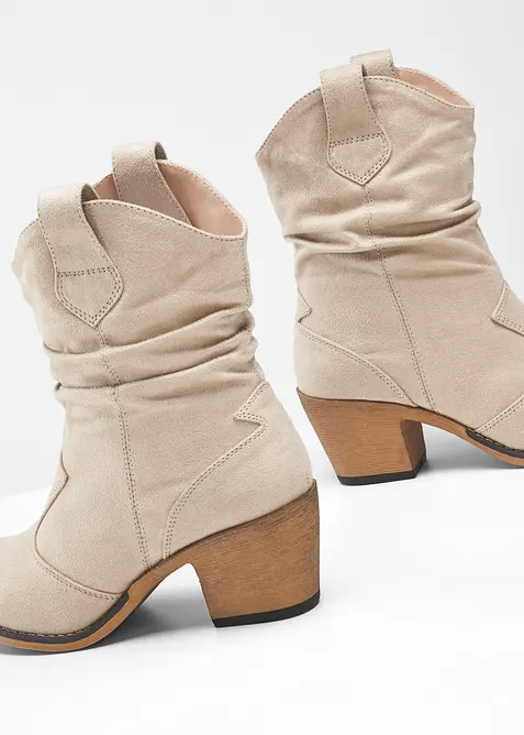 Cowboyboots med rynket skaft, bonprix