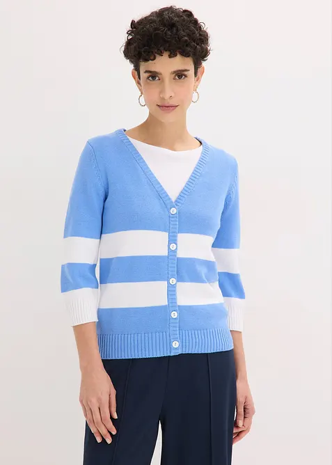 Cardigan med striper, bonprix