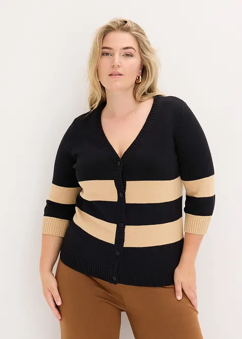 Cardigan med striper, bonprix