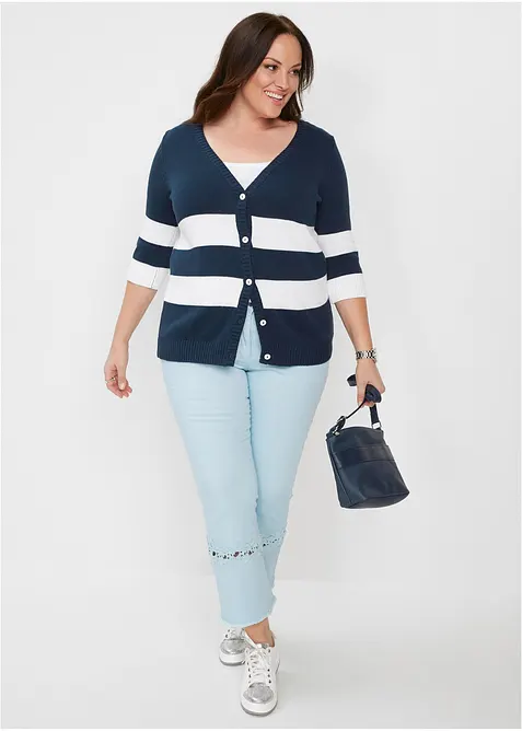 Cardigan med striper, bonprix