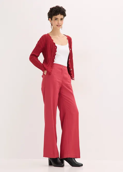 Kort strikkejakke med hullm&oslash;nster, bonprix