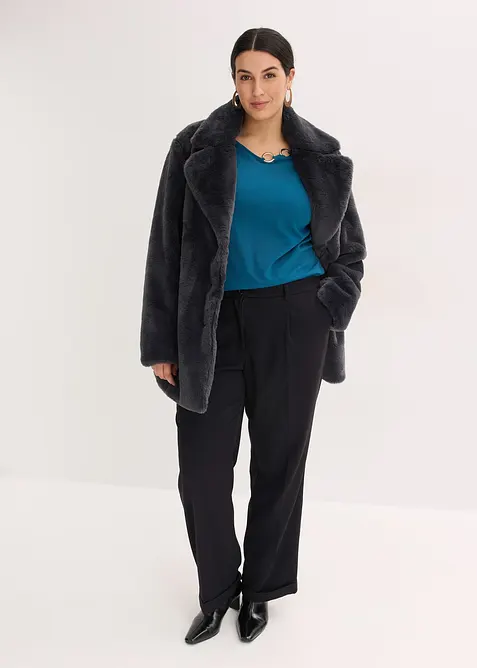 Langermet topp med maljer, bonprix