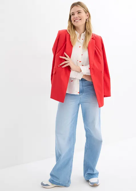 Musselin-bluse med hjertem&oslash;nster, bonprix