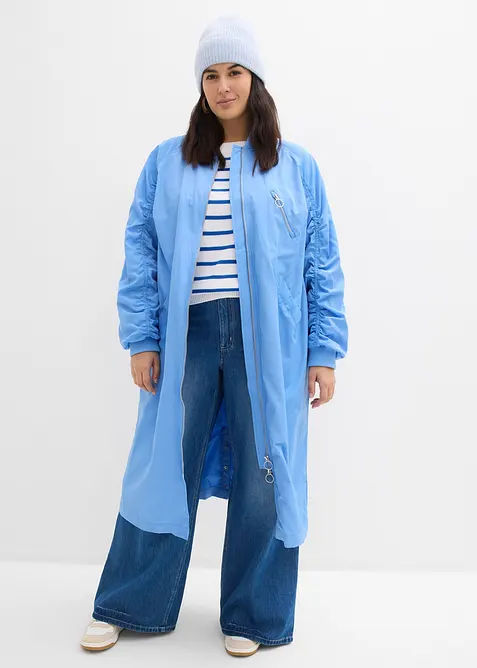 K&aring;pe med ribbestrikket krage, bonprix