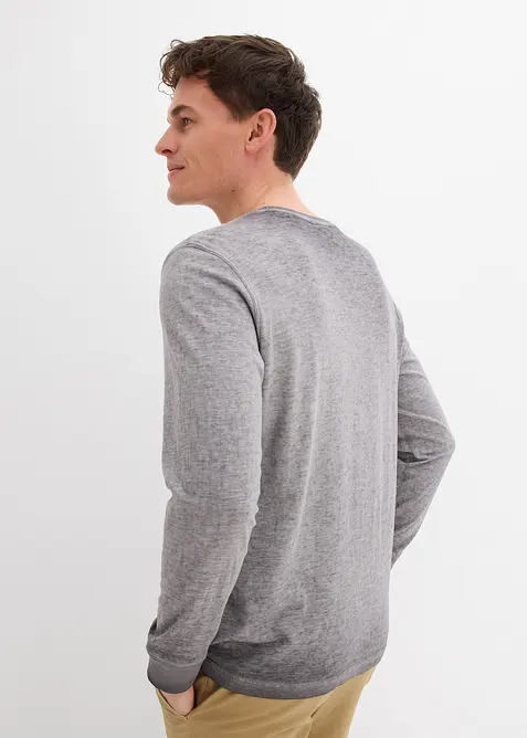 Langermet topp i &oslash;kologisk bomull (2-pack), bonprix