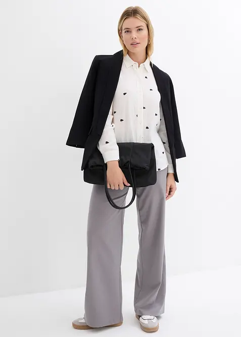 Musselin-bluse med hjertem&oslash;nster, bonprix