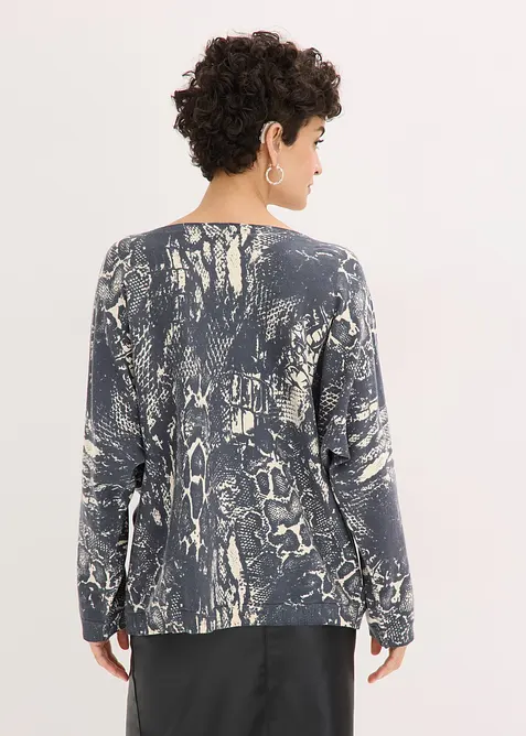 Genser med flaggermusermer og slangem&oslash;nster, bonprix