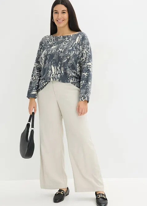 Genser med flaggermusermer og slangem&oslash;nster, bonprix