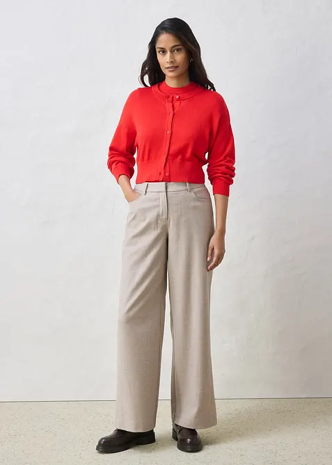 Kort cardigan med silke, bonprix