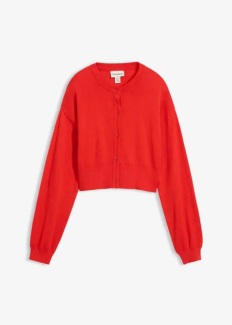 Kort cardigan med silke, bonprix