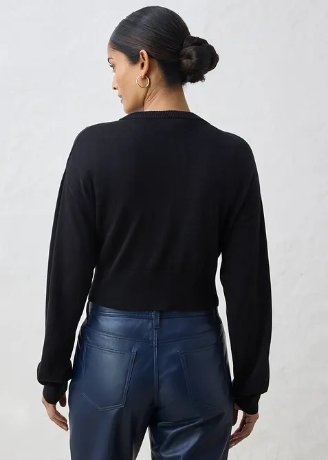 Cardigan med silke, bonprix