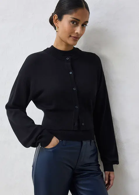 Cardigan med silke, bonprix