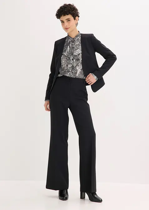 Chiffonbluse med volanger, bonprix