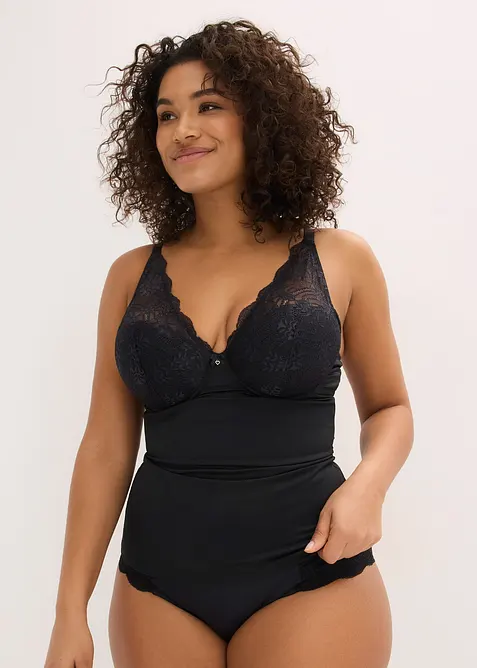 Shape BH-topp med vatterte cuper og blonder, middels formende, bonprix