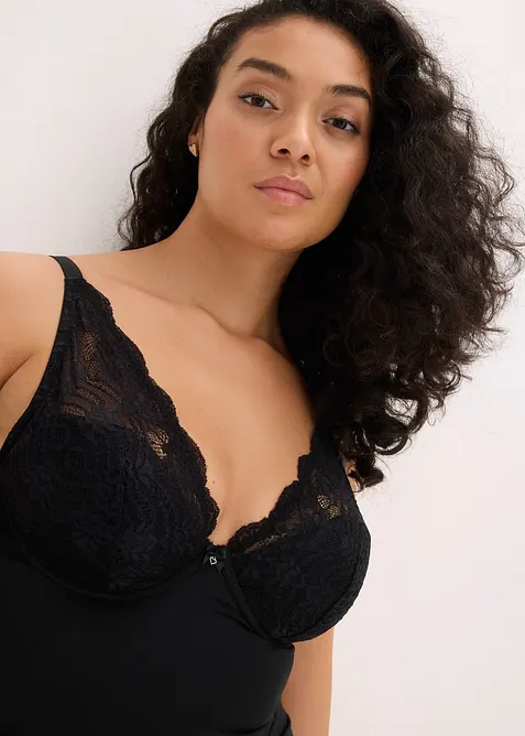 Shape BH-topp med vatterte cuper og blonder, middels formende, bonprix