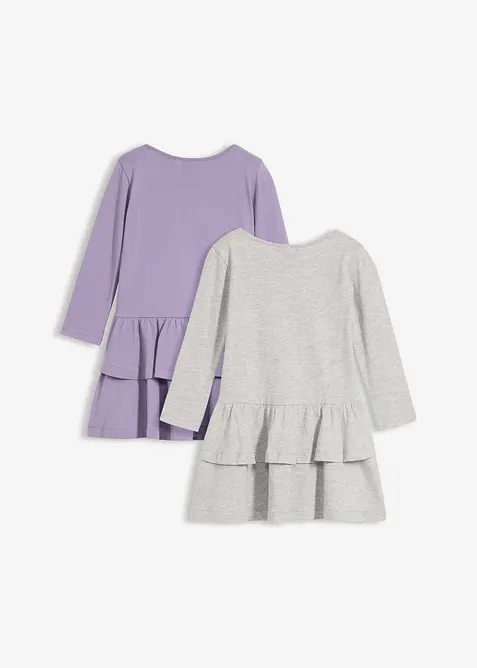 Jerseykjole i 100% &oslash;kologisk bomull (2-pack), bonprix