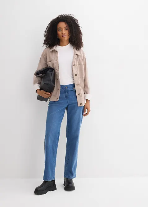 Loose Straight-jeans, Mid Waist, &oslash;kologisk bomull, bonprix