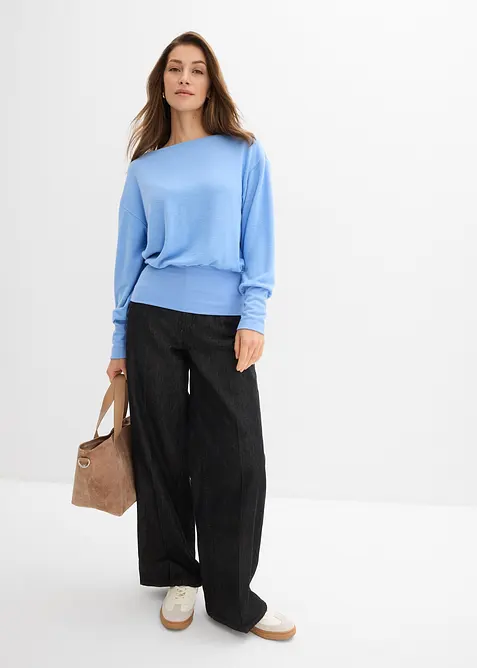 Langermet topp i myk viskosemiks, bonprix