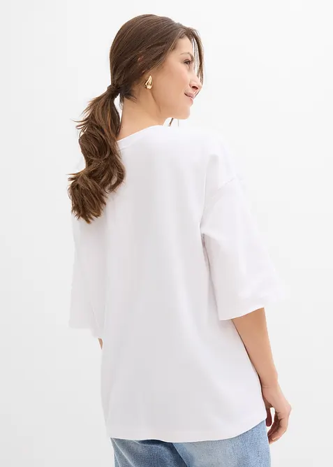 Oversized topp i 100% &oslash;kologisk bomull, bonprix