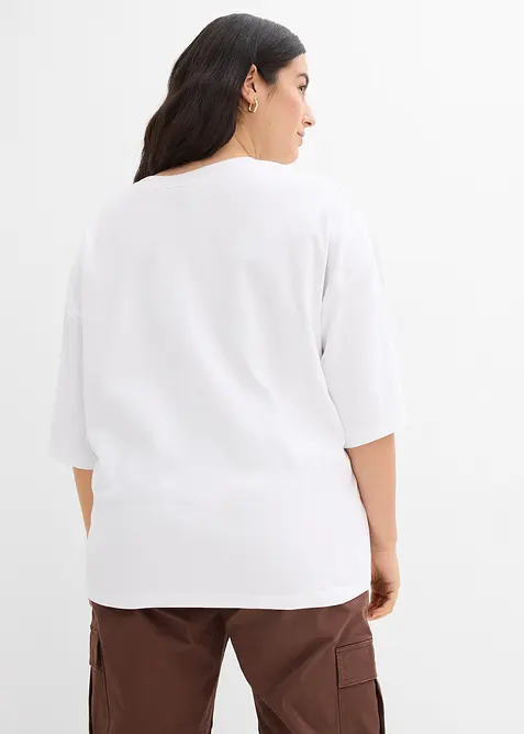 Oversized topp i 100% &oslash;kologisk bomull, bonprix