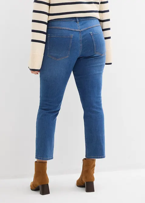 Slim Fit-jeans, Mid Waist, &oslash;kologisk bomull, bonprix