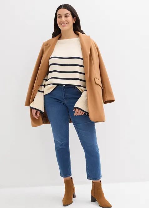 Slim Fit-jeans, Mid Waist, &oslash;kologisk bomull, bonprix