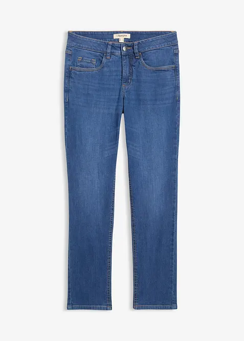 Slim Fit-jeans, Mid Waist, &oslash;kologisk bomull, bonprix