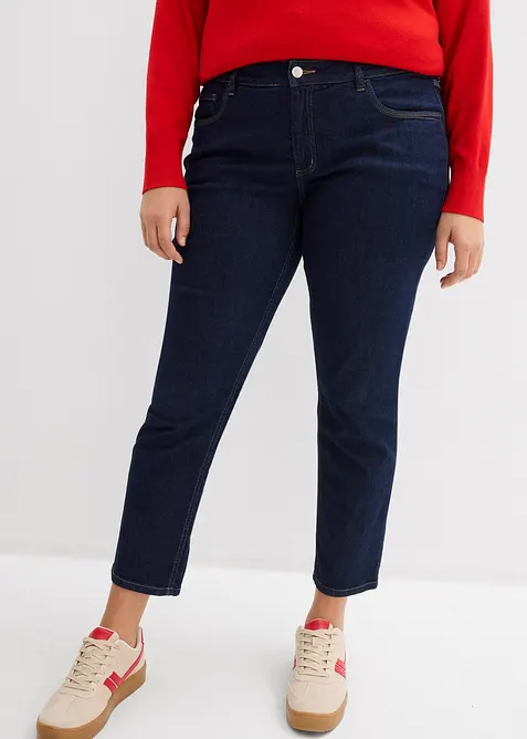 Slim Fit-jeans, Mid Waist, &oslash;kologisk bomull, bonprix