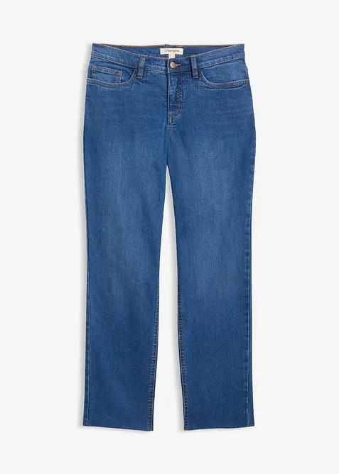 Straight-jeans, Mid Waist, &oslash;kologisk bomull, cropped, bonprix