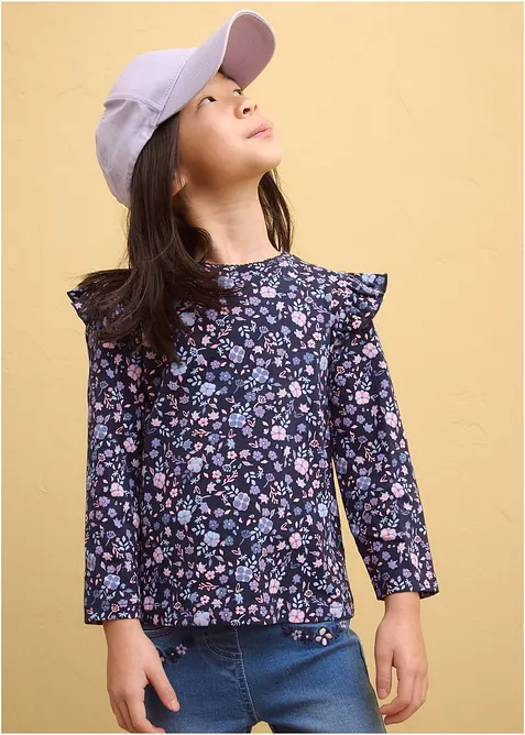 Langermet topp i 100% &oslash;kologisk bomull (3-pack), bonprix